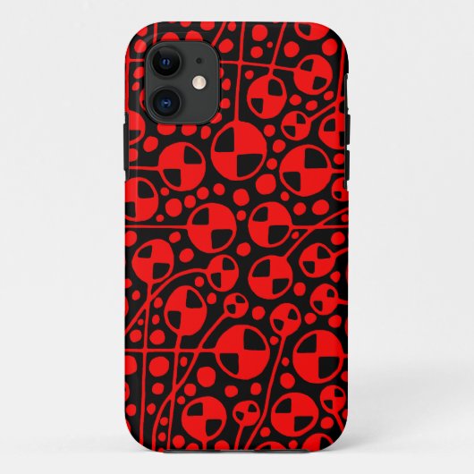 Abstracte 130112 v5 Rood op zwart Case-Mate iPhone Case (Achterkant)