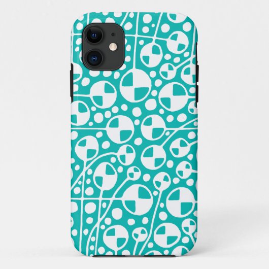 Abstracte 130112 v5 White op Aqua Case-Mate iPhone Case (Achterkant)