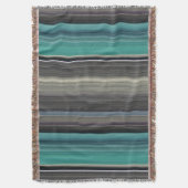 Abstracte #1: Blauwgroen en grijs Deken (Voorkant Verticaal)