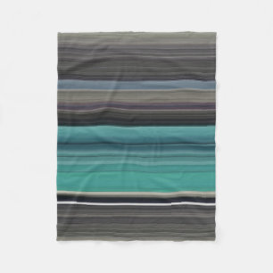Abstracte #1: Blauwgroen en grijs Fleece Deken