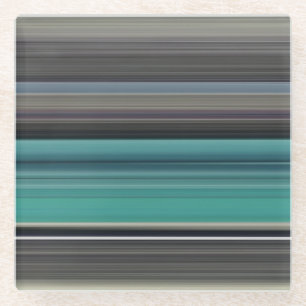 Abstracte #1: Blauwgroen en grijs Glazen Onderzetter