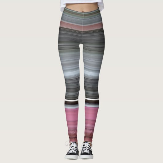 Abstracte #1: Roze en grijs Leggings (Voorkant)