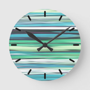 Abstracte #2: Aqua-blauwe blauwblauwe blauwvis Ronde Klok
