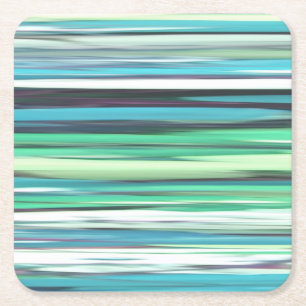 Abstracte #2: Aqua blue green blur Vierkante Kartonnen Onderzetter