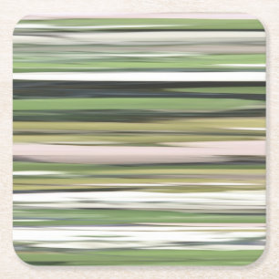 Abstracte #2: Olijfgroene blauwvis Vierkante Kartonnen Onderzetter