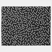 Abstracte 300117 - White on Black Fleece Deken (Voorkant (Horizontaal))