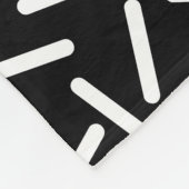 Abstracte 300117 - White on Black Fleece Deken (Hoek)