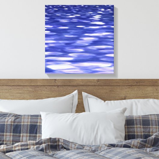 Abstracte #3: Blauwe shimmer Canvas Afdruk (Insitu (Slaapkamer))