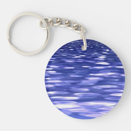 Abstracte #3: Blauwe shimmer Sleutelhanger (Voorkant)