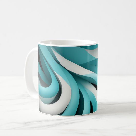 Abstracte 3-D ontwerp keramische Mok (Voorkant links)