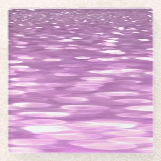 Abstracte #3: Lila Shimmer Glazen Onderzetter (Voorkant)