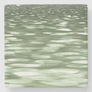 Abstracte #3: Olijfgroene blauwvis Stenen Onderzetter