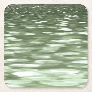 Abstracte #3: Olijfgroene blauwvis Vierkante Kartonnen Onderzetter