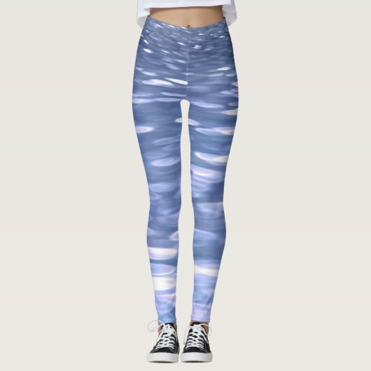 Abstracte #3: Powder blue shimmer Leggings (Voorkant)