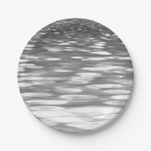 Abstracte #3: Zilver grijze shimmer Papieren Bordje