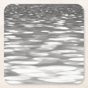 Abstracte #3: Zilver grijze shimmer Vierkante Kartonnen Onderzetter