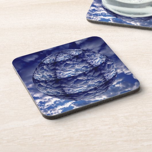 Abstracte 3D-cloud Bier Onderzetter (Linkerzijde)