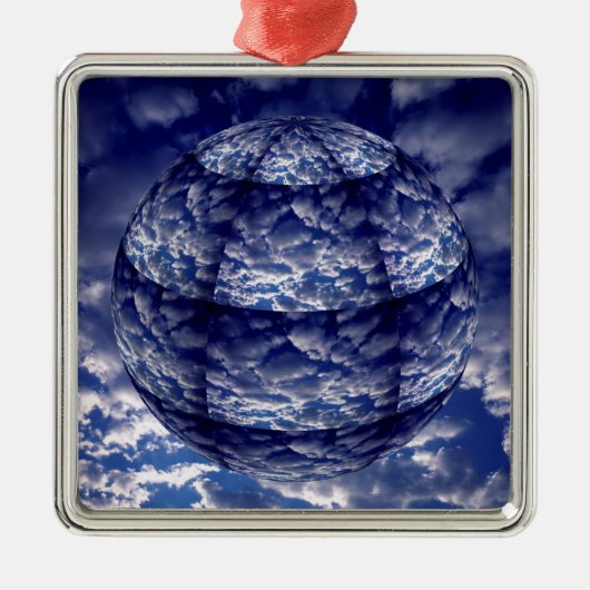 Abstracte 3D-cloud Metalen Ornament (Voorkant)