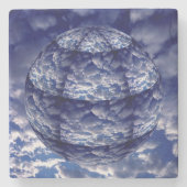 Abstracte 3D-cloud Stenen Onderzetter (Voorkant)