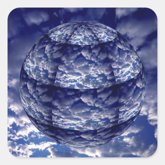 Abstracte 3D-cloud Vierkante Sticker (Voorkant)
