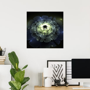 Abstracte 3D fractale ventilator Poster