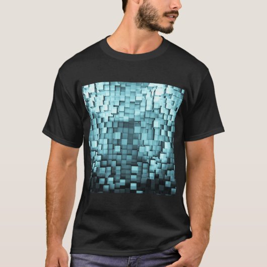 Abstracte 3D-kubussen T-shirt (Voorkant)