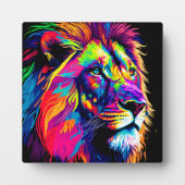 Abstracte 3D Leeuwenportret Digitale Kunst Fotoplaat (Voorkant)