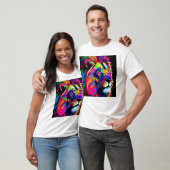 Abstracte 3D Leeuwenportret Digitale Kunst T-shirt (Unisex)