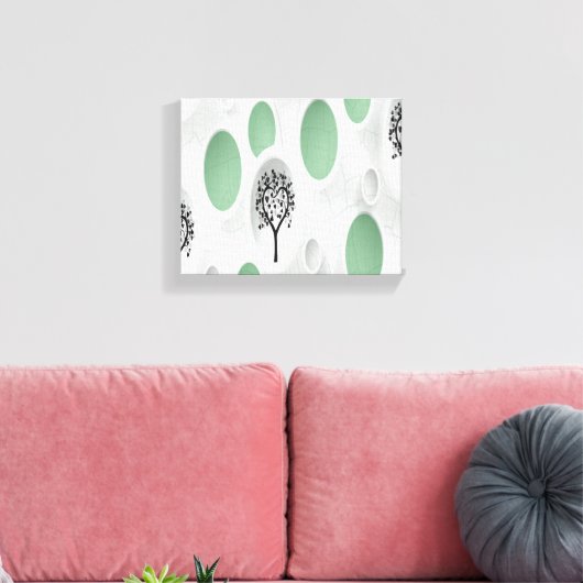 Abstracte 3D met Circles Heart Leaf Tree Canvas Afdruk (Insitu (Woonkamer))
