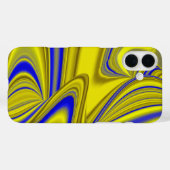 Abstracte 3D-regenboogkunst in goudgeel en blauw Case-Mate iPhone Case (Achterkant (horizontaal))
