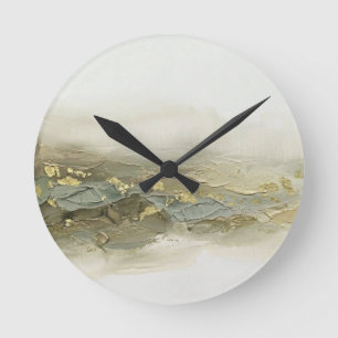 Abstracte 3D saliegroene goud folie berggolf- Acr Ronde Klok