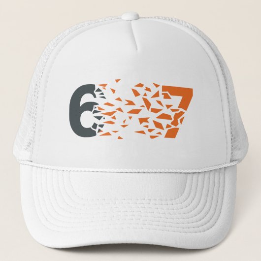 Abstracte 67 typografie trucker pet (Voorkant)