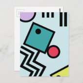 Abstracte 80s memphis pop art style graphics briefkaart (Voorkant / Achterkant)