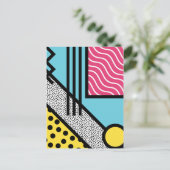 Abstracte 80s memphis pop art style graphics briefkaart (Staand voorkant)