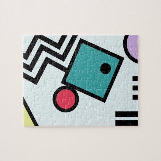 Abstracte 80s memphis pop art style graphics legpuzzel (Horizontaal)