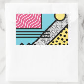 Abstracte 80s memphis pop art style graphics rechthoekige sticker (Tas)
