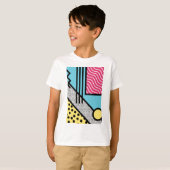 Abstracte 80s memphis pop art style graphics t-shirt (Voorkant volledig)