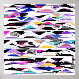 Abstracte 80s Vibrant Vector Vibes Poster