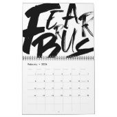 Abstracte aangepaste agenda voor zwarte en witte l kalender (Feb 2026)