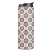 Abstracte aangepaste monogram patroonmonogram thermosbeker (Gedraaid links)