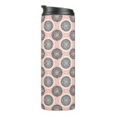 Abstracte aangepaste monogram patroonmonogram thermosbeker (Geroteerd rechts)