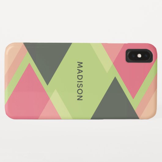 Abstracte aangepaste patroonnaamtelefoongevallen Case-Mate iPhone case (Achterkant (horizontaal))