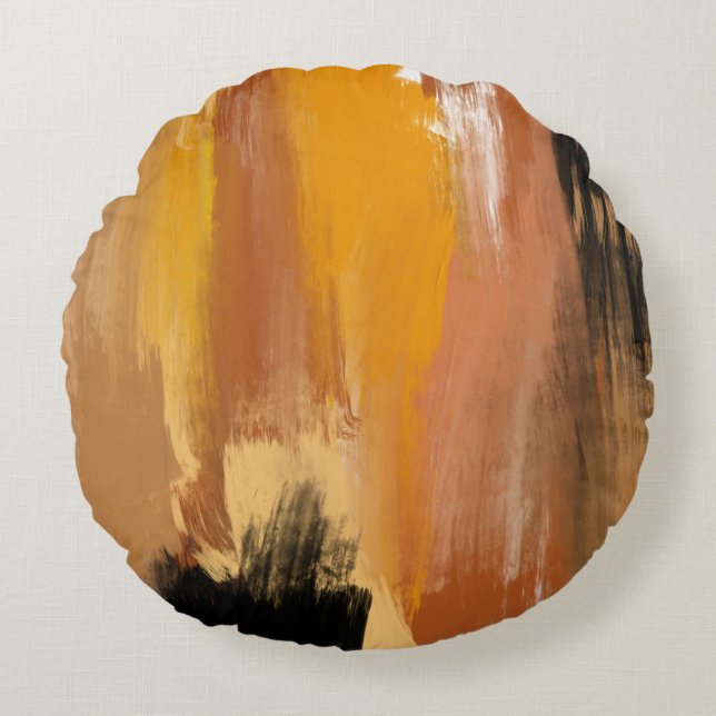 Abstracte aardbodem rond kussen (Voorkant)