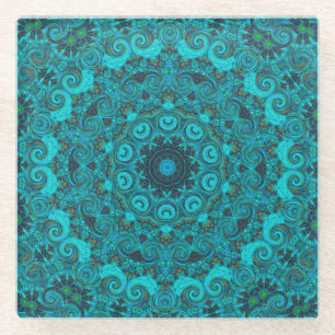 abstracte aarde sticker glazen onderzetter