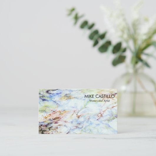 Abstracte Aarde Waterverf artiest Visitekaartje (Staand voorkant)