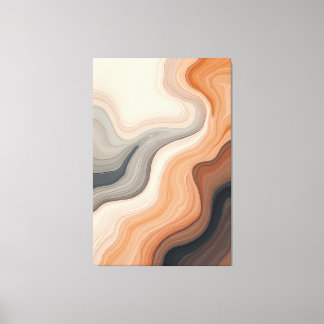 Abstracte aardetinten stromen canvas afdruk
