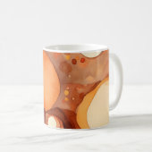 Abstracte aardetone waterverf koffiemok (Voorkant rechts)