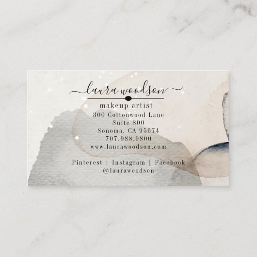 Abstracte aardeWaterverf vormt een makreel Visitekaartje (Achterkant)