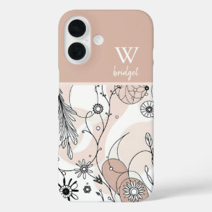 Abstracte aardse Boho minimalistische stijl iPhone 16 Hoesje