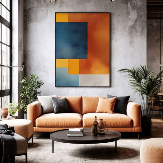 Abstracte aardse geometrie canvas afdruk